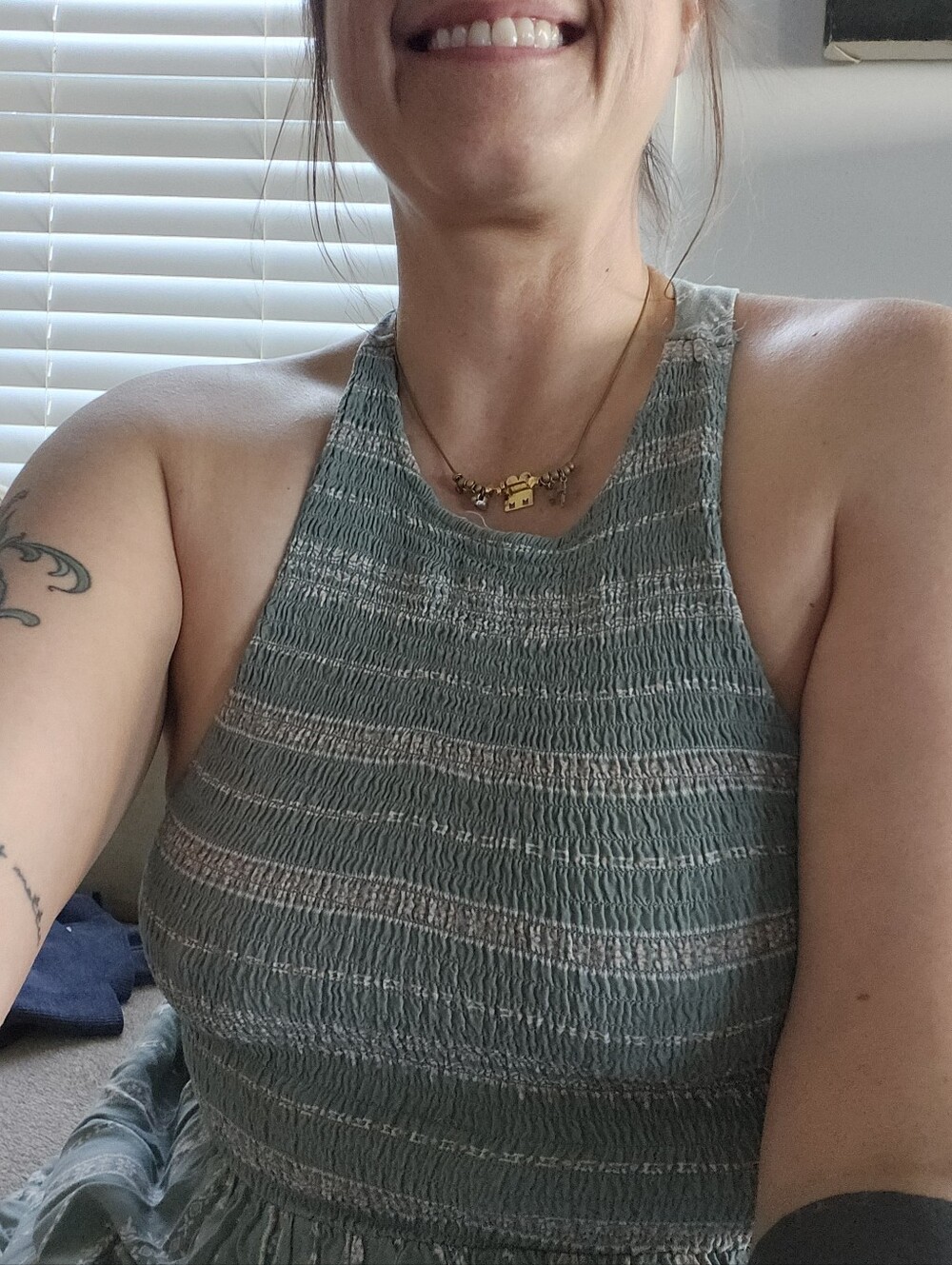 bleuh ciel Sage Green Racerback Smocked Midi Sundress